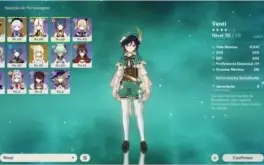 Venti + qiqi + 12 personagens