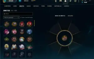 Unranked com 40 champs e 8 Skins + 7 Fragmentos de Skins