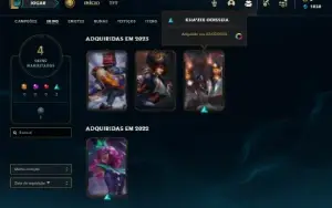 Conta Platina 4 com 30 Champs e 4 Skins + 6 Fragmentos