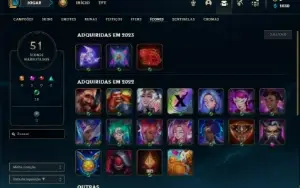 Conta Platina 4 com 30 Champs e 4 Skins + 6 Fragmentos