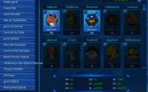 Conta Digimon Masters Susano S. + Bagra + Fang S. + P.Milag.