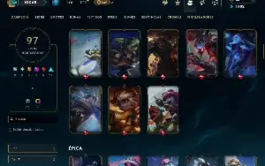Bronze 1 com 140 Champs e 97 Skins ( ADC / MID )