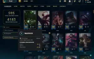 Platina 3 com TODOS os champs e 201 Skins + 31 Maestrias 7