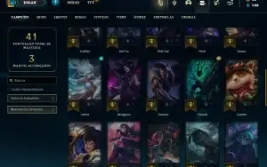 Prata 3 com 43 Champs e 8 Skins