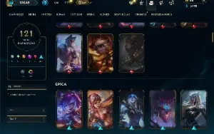 Unranked com 140 Champs e 121 Skins ( ADC / SUP )