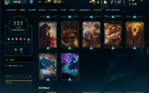 Unranked com 140 Champs e 121 Skins ( ADC / SUP )