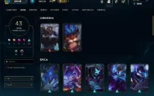 Esmeralda 3 com 95 Champs e 43 Skins + 5 Vitoriosas