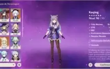 Geshin impact Keqing Albedo Qiqi e Mona lv 52