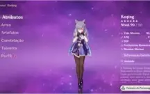 Geshin impact Keqing Albedo Qiqi e Mona lv 52
