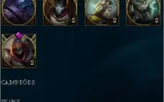 Conta do LoL: Ouro 2, level 132, 36 skins, 101 campeões.