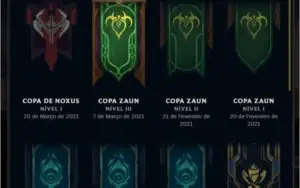 Conta LOL plat1, 50k de EA, 15skins + 56 frag de skin
