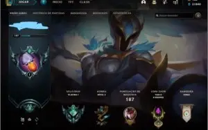 Conta LOL plat1, 50k de EA, 15skins + 56 frag de skin