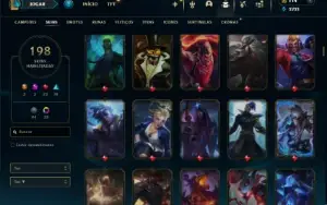Platina 2 com TODOS os champs e 198 Skins ( MID / JG )