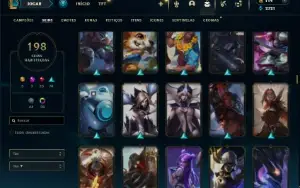 Platina 2 com TODOS os champs e 198 Skins ( MID / JG )