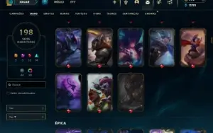 Platina 2 com TODOS os champs e 198 Skins ( MID / JG )
