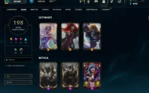 Platina 2 com TODOS os champs e 198 Skins ( MID / JG )