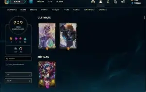 Conta Platina 4 com TODOS os champs e 239 Skins + 1 RARA