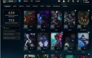 Conta Platina 4 com TODOS os champs e 239 Skins + 1 RARA