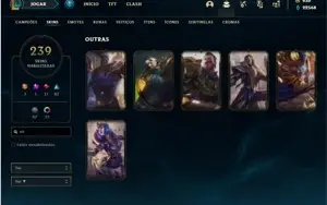 Conta Platina 4 com TODOS os champs e 239 Skins + 1 RARA