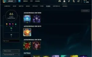 Conta unranked com 7 Skins e 33 Champs