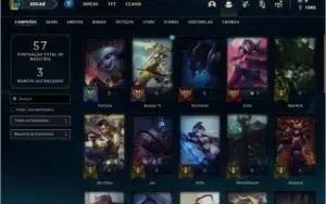 Conta unranked com 7 Skins e 33 Champs