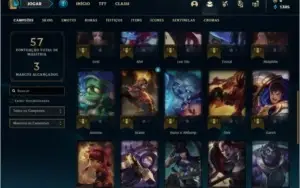 Conta unranked com 7 Skins e 33 Champs