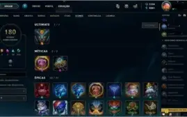 Conta de League Of Legends / 219 Skins / Todos os Heróis