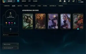 Conta Diamante 2 com 28 Champs e 5 Skins + 20 Fragmentos