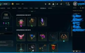 Conta de lol,Platina II com 127 skins,166 emotes,all champs