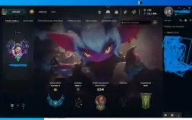 Conta de lol,Platina II com 127 skins,166 emotes,all champs