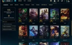 Conta bronze 4 com 27 Champs e 8 Skins + 1 Fragmento