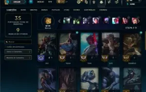 Unranked com 35 Champs e 3 Skins