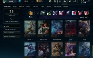 Unranked com 35 Champs e 3 Skins