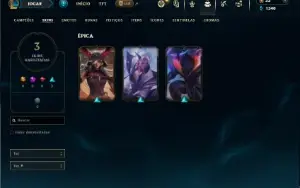 Unranked com 35 Champs e 3 Skins