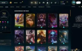 Conta League of Legends Level 170 - 127 Champions - 70 Skins
