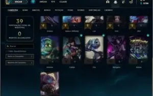 Conta bronze 1 com 21 champs e 2 skins