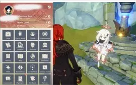 Conta genshin Hutao,diluc e venti com espada skyward blade