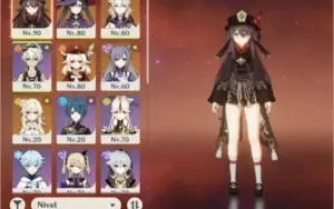 Hutao, Klee, Albedo, Mona, Keqing