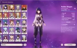 AR 50 Kazuha, Raiden Shogun (Baal), e mais 5 5 estrelas!
