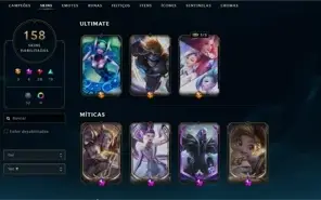 Conta Lol - Platina - 158 Skins (só skin daora)