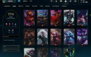 Ouro 3 com TODOS os champs e 356 Skins + 7 Prestigios