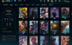 Ouro 3 com TODOS os champs e 356 Skins + 7 Prestigios