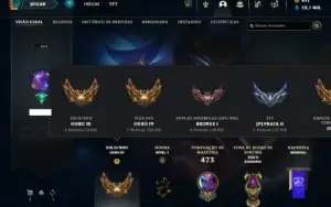 Ouro 3 com TODOS os champs e 356 Skins + 7 Prestigios
