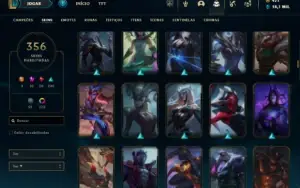 Ouro 3 com TODOS os champs e 356 Skins + 7 Prestigios