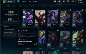 Conta lol S3, 1m300 maestria de vayne, decay do challenger