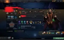 CONTA DOTA 2 COM ARCANAS, INVOKER KID, SETs etc...