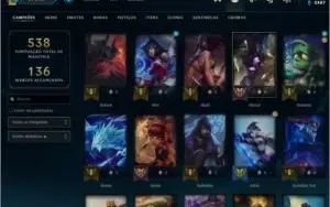 Conta LOL, MMR Platina, 230+ skins, todos os campeões.