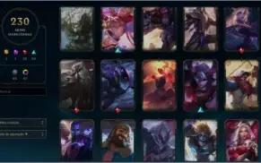 Conta LOL, MMR Platina, 230+ skins, todos os campeões.