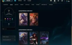 Conta Unranked com 7 skins e 36 champs