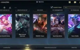 conta wild rift 18 skins 44 champ
